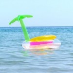 Inflatable palm tree in the water